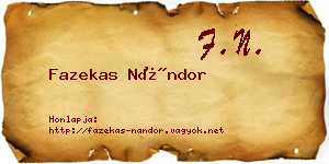 Fazekas Nándor névjegykártya