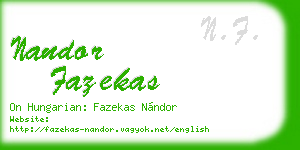 nandor fazekas business card