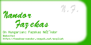 nandor fazekas business card